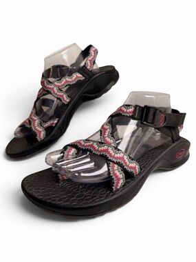 Chaco Updraft EcoTread-2 Toe Loop Sport Sandals Women’s 10 Black Gray Red